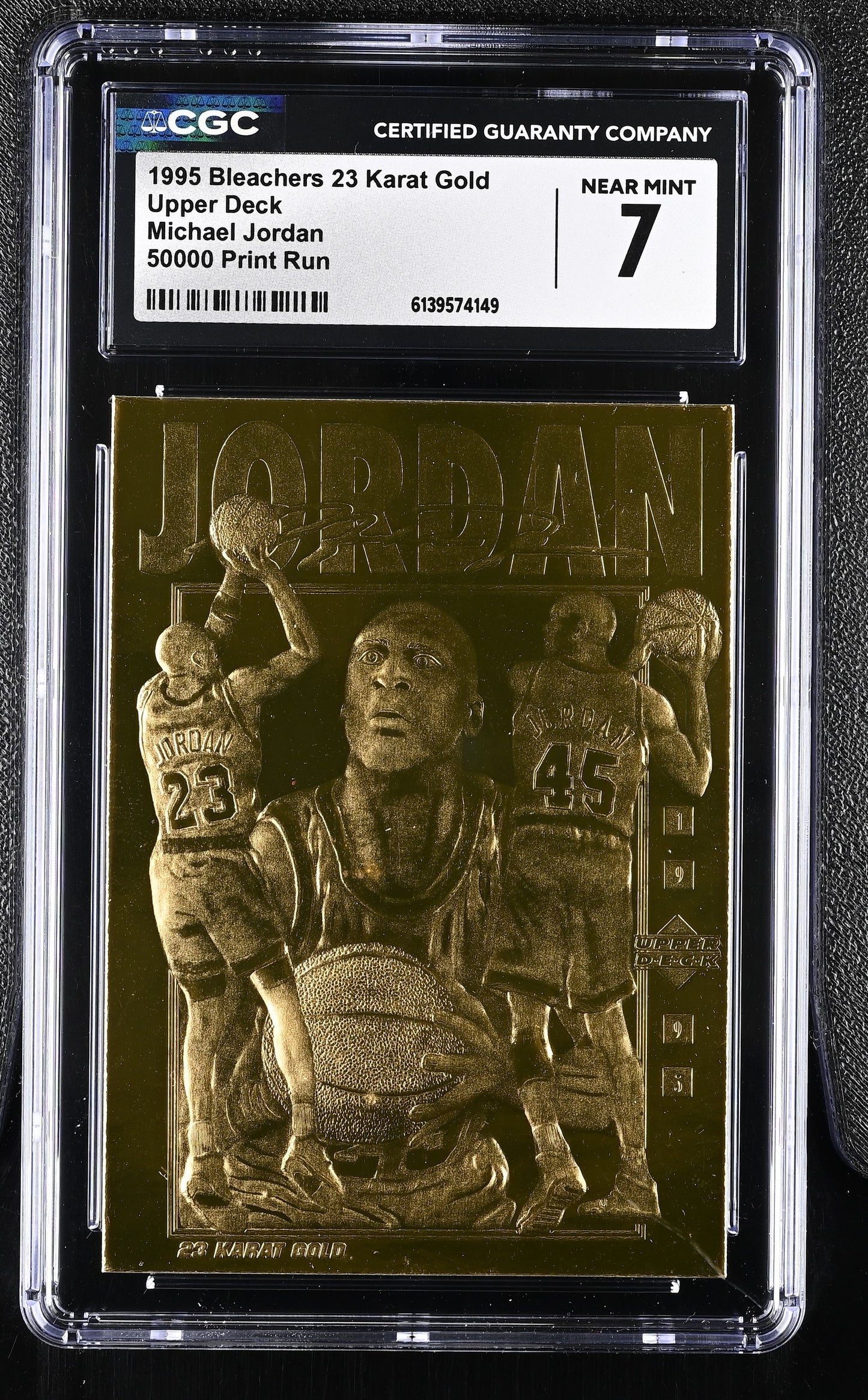 1995 Bleachers 23 Karat Gold Michael Jordan 50,000 Print Run - (27,275/50,000) CGC 7