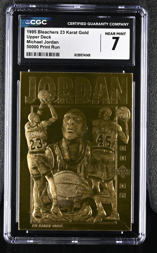 1995 Bleachers 23 Karat Gold Michael Jordan 50,000 Print Run - (27,275/50,000) CGC 7
