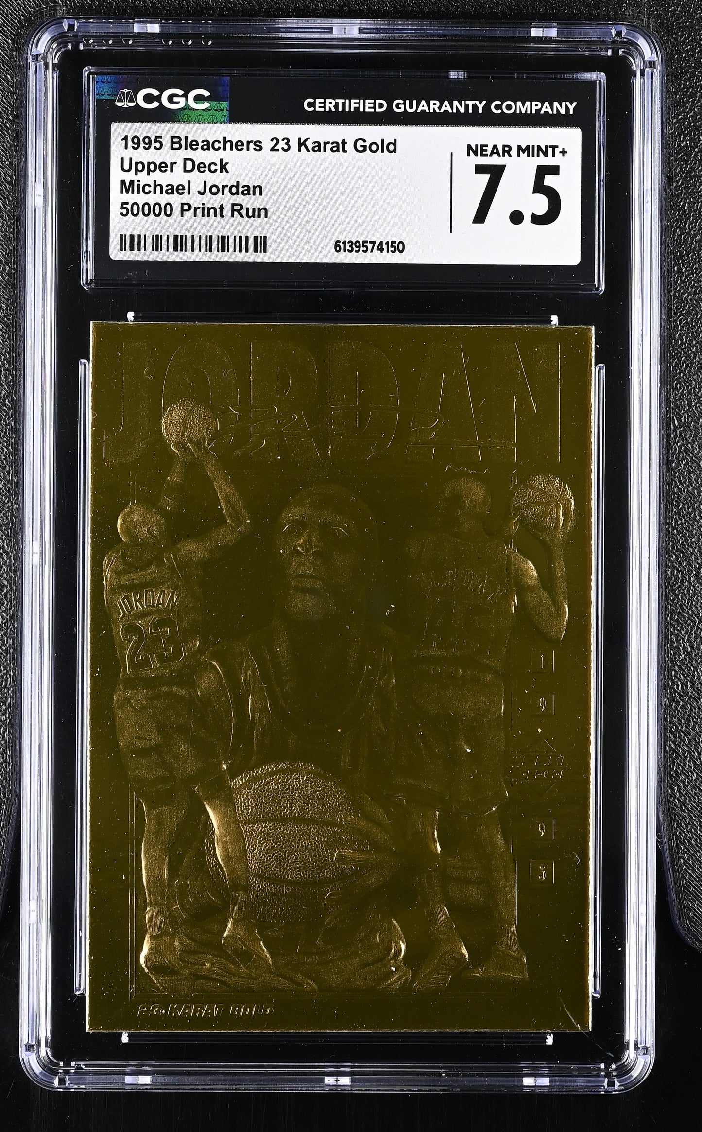 1995 Bleachers 23 Karat Gold Michael Jordan 50,000 Print Run - (34,242/50,000) CGC 7.5