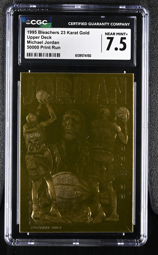 1995 Bleachers 23 Karat Gold Michael Jordan 50,000 Print Run - (34,242/50,000) CGC 7.5