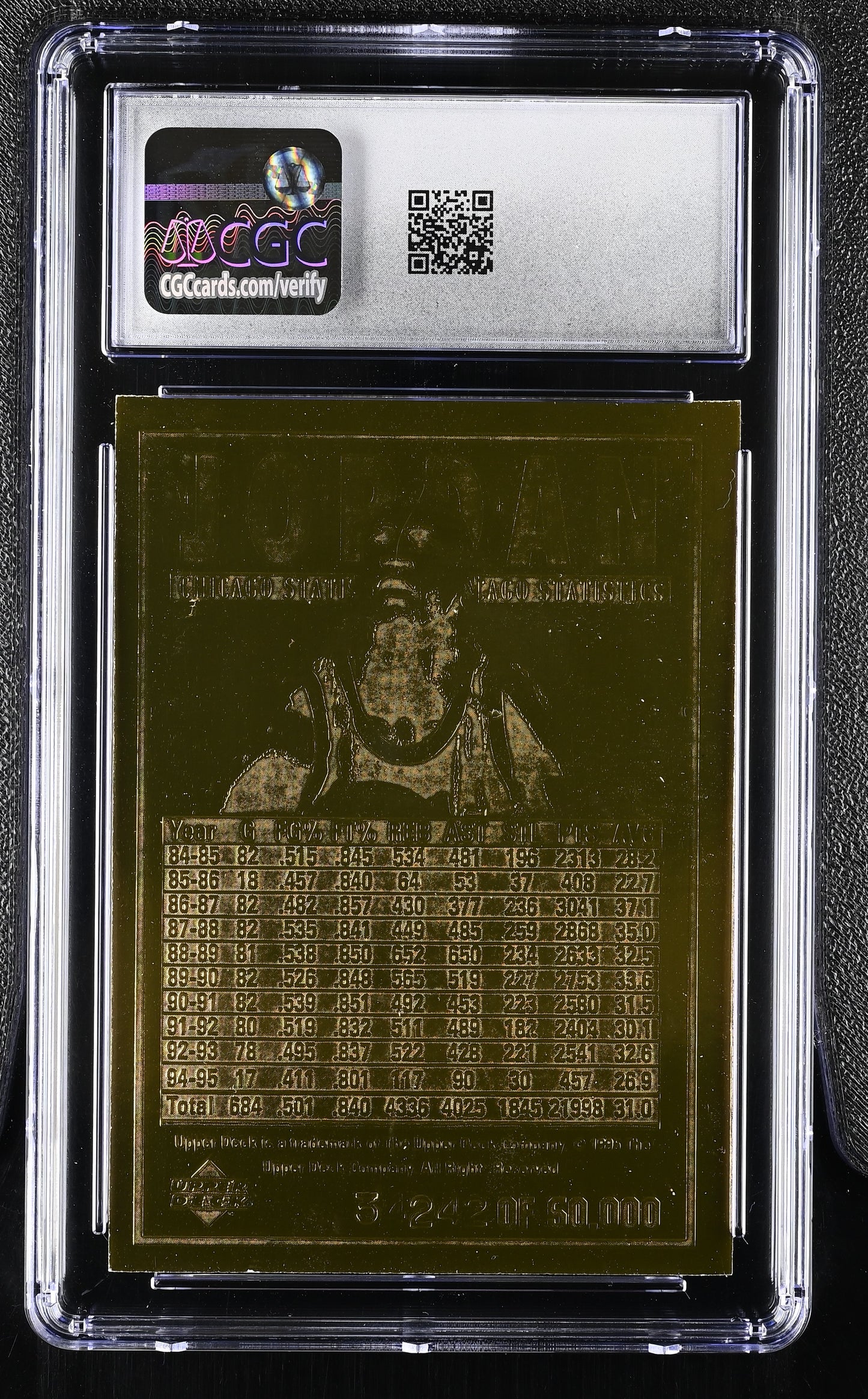 1995 Bleachers 23 Karat Gold Michael Jordan 50,000 Print Run - (34,242/50,000) CGC 7.5