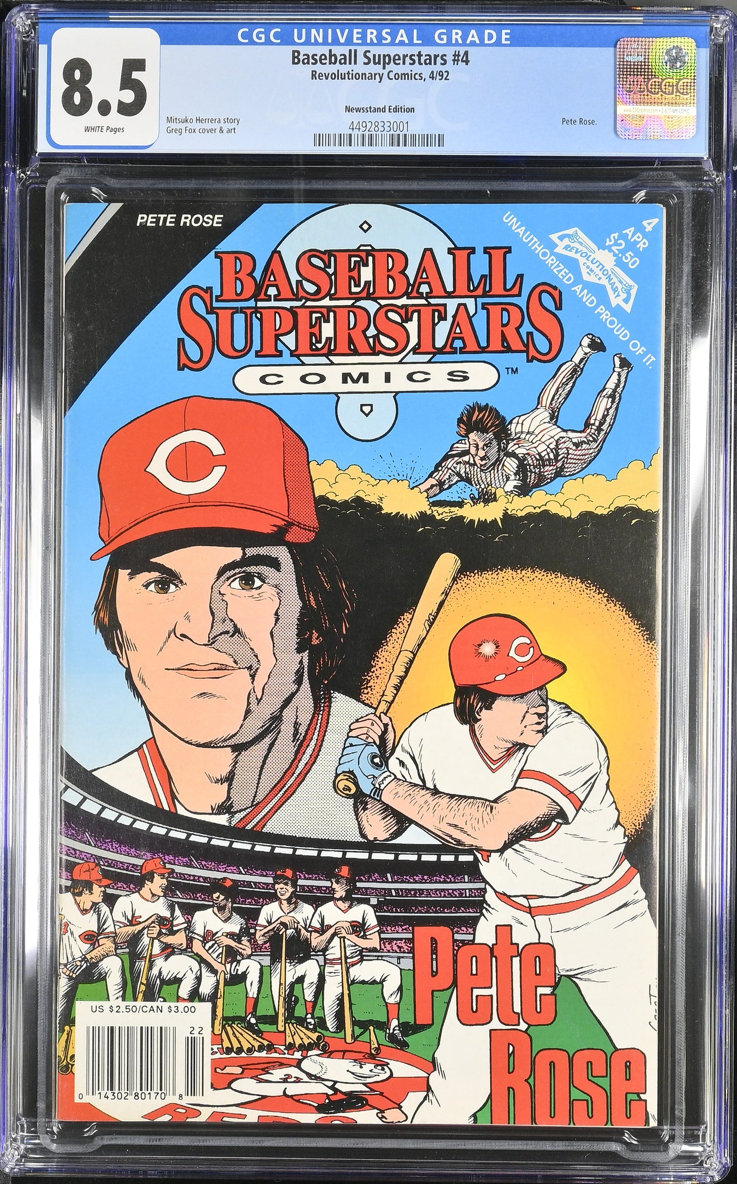 1992 Baseball Superstars Pete Rose #4 Revolutionary Comics 4/92 CGC 8.5