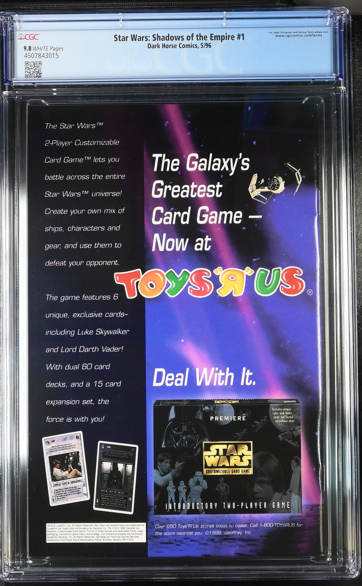 1996 Star Wars: Shadows of the Empire #1 Dark Horse Comics 5/96 CGC 9.8
