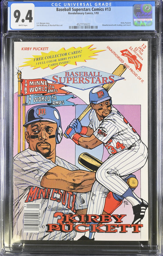 1993 Baseball Superstars Comics Kirby Puckett #13 Revolutionary Comics 1/93 CGC 9.4