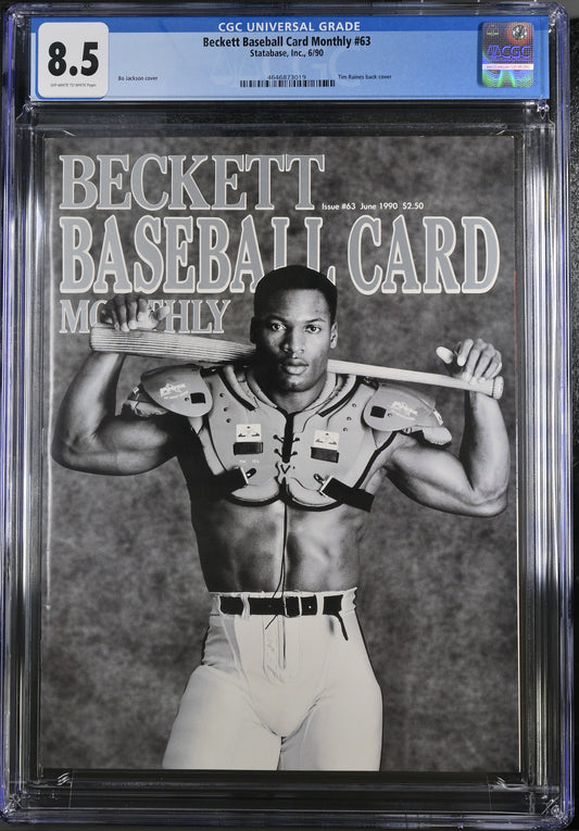 1990 Beckett Baseball Card Monthly #63 Statabase Inc 6/90 CGC 8.5