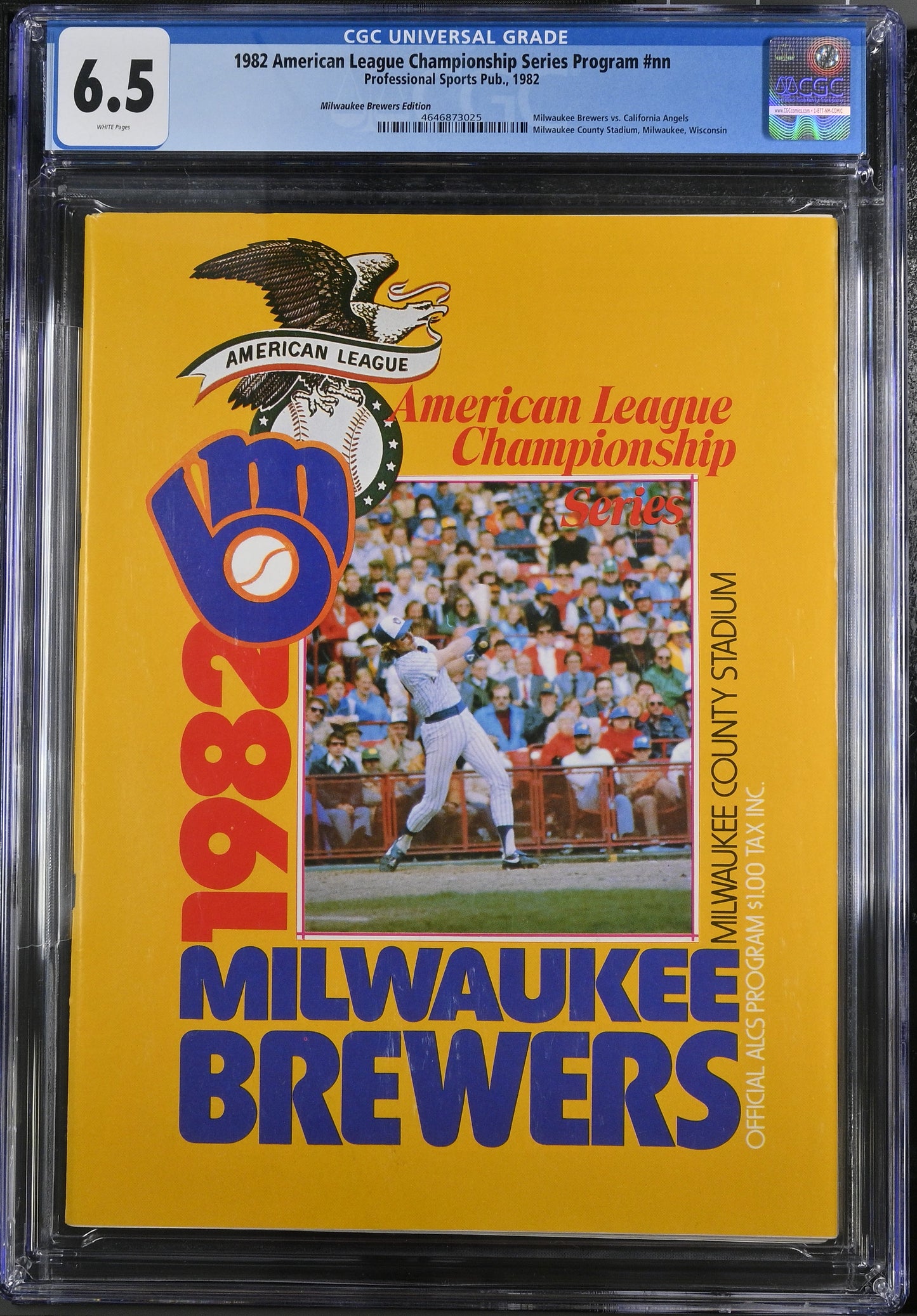 1982 American League Championship Series Official Milwaukee Brewers Program CGC 6.5