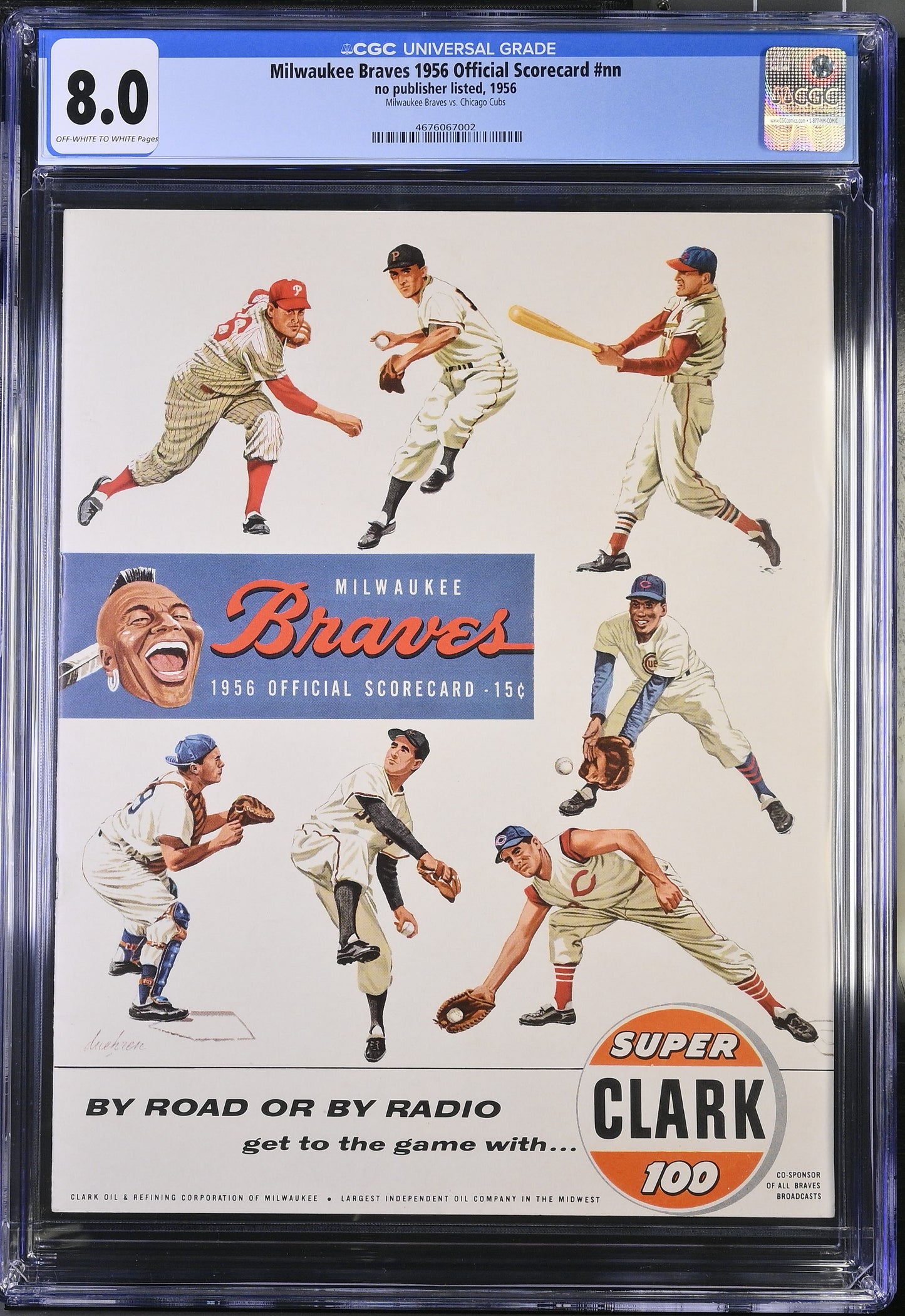 1956 Milwaukee Braves Official Team Scorecard CGC 8.0