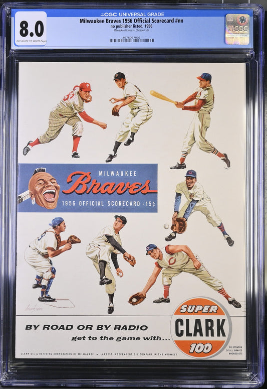 1956 Milwaukee Braves Official Team Scorecard CGC 8.0