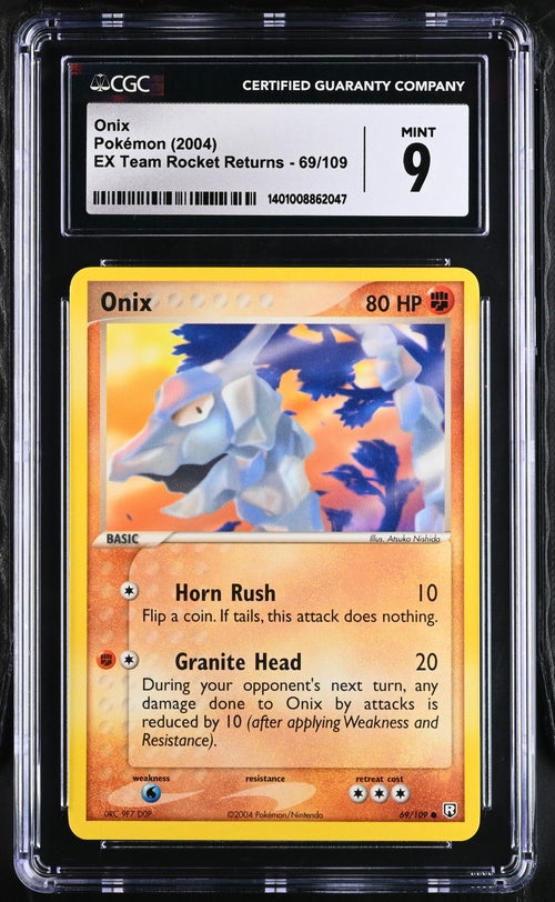 2004 Pokemon Onix EX Team Rockets Returns - 69/109 CGC 9 SC1