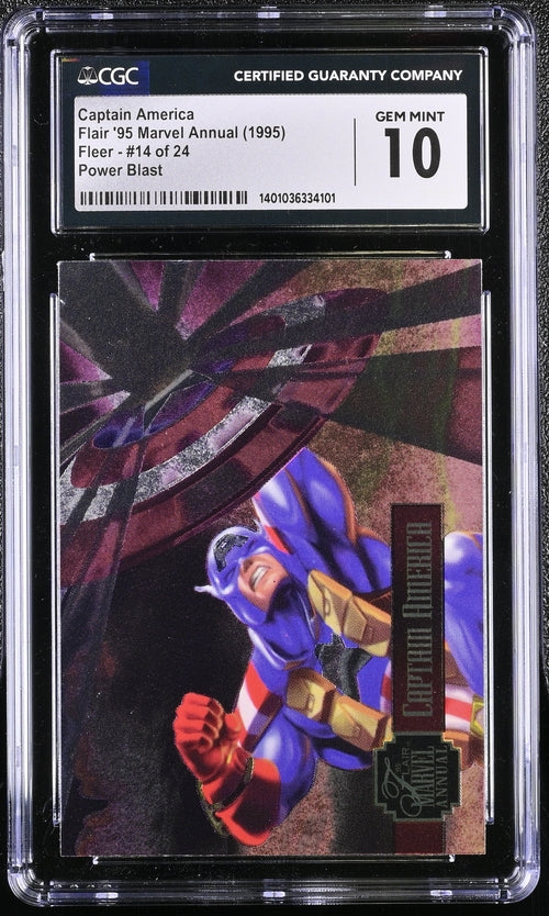 Captain America Flair '95 Marvel Annual 1995 14 of 24 Power Blast CGC 10 SC7