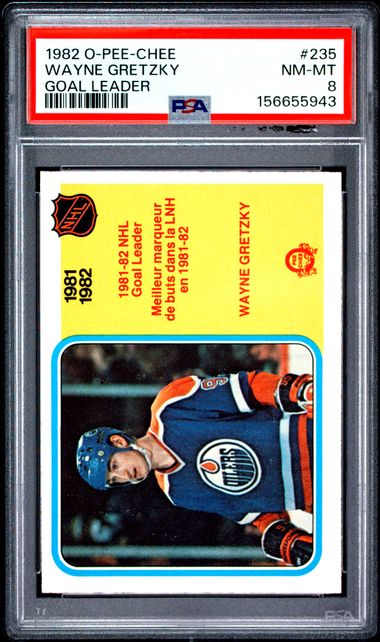 1982 O-PEE-CHEE #235 WAYNE GRETZKY GOAL LEADER PSA 8