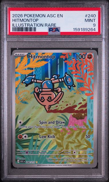 2026 POKEMON ASC EN-ASCENDED HEROES #240 HITMONTOP ILLUSTRATION RARE PSA 9 SC1