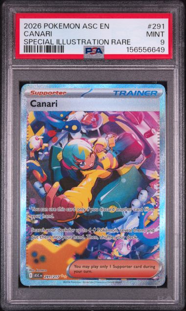 2026 POKEMON ASC EN-ASCENDED HEROES #291 CANARI SPECIAL ILLUSTRATION RARE PSA 9