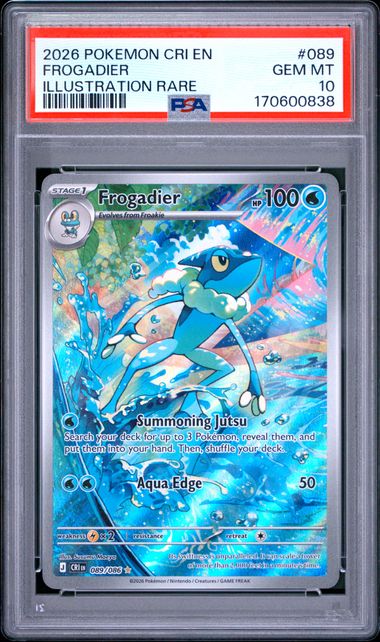 2026 POKEMON CRI EN-CHAOS RISING #089 FROGADIER ILLUSTRATION RARE PSA 10 SC1