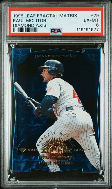 1998 Leaf Fractal Matrix Paul Molitor Diamond Axis 08/50 #79 PSA 6