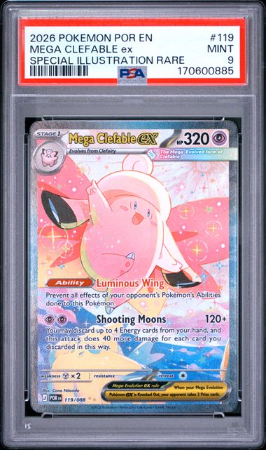 2026 POKEMON POR EN-PERFECT ORDER #119 MEGA CLEFABLE ex SPECIAL ILLUSTRATION RARE PSA 9 SC1