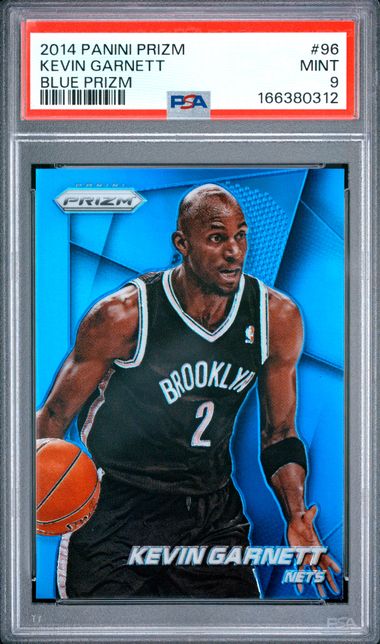 2014 PANINI PRIZM #96 KEVIN GARNETT BLUE PRIZM PSA 9 JR9272-72