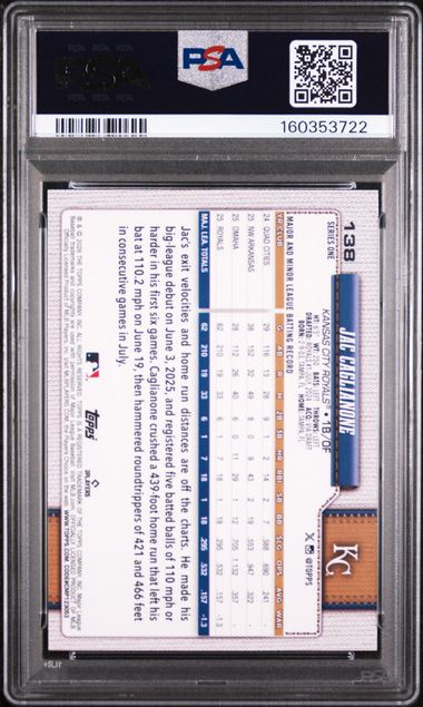 2026 TOPPS #138 JAC CAGLIANONE SILVER CRACKLEBOARD PSA 9 SC4