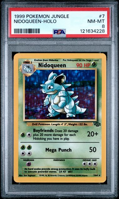 1999 POKEMON JUNGLE #7 NIDOQUEEN-HOLO PSA 8