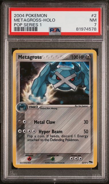 2006 POKEMON POP SERIES 1 #2 METAGROSS-HOLO POP SERIES 1