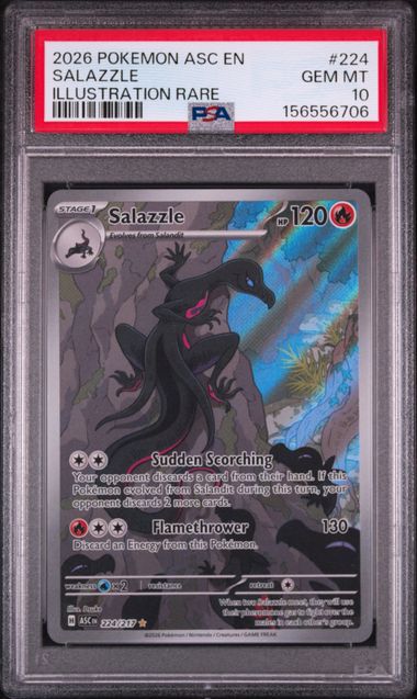 2026 POKEMON ASC EN-ASCENDED HEROES #224 SALAZZLE ILLUSTRATION RARE PSA 10 SC1