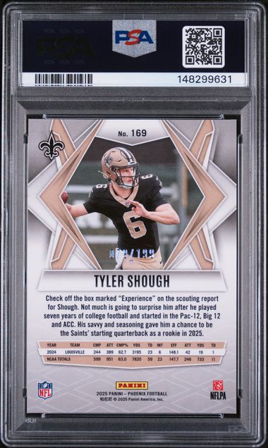 2025 PANINI PHOENIX #169 TYLER SHOUGH RED LAZER PSA 10
