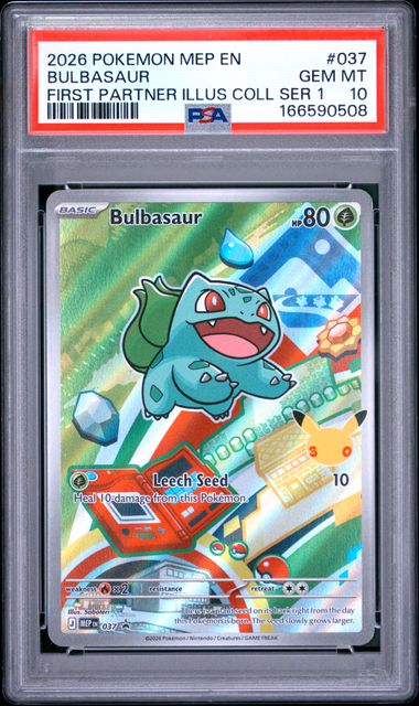 2026 POKEMON MEP EN-MEGA EVOLUTION BLACK STAR PROMOS #037 BULBASAUR FIRST PARTNER ILLUS COLL SER 1 PSA 10 JR9272-8