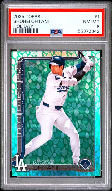 2025 TOPPS #1 SHOHEI OHTANI HOLIDAY PSA 8