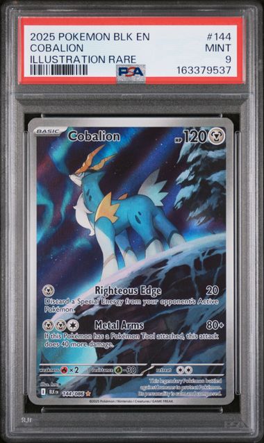 2025 POKEMON BLK EN-BLACK BOLT #144 COBALION ILLUSTRATION RARE PSA 9