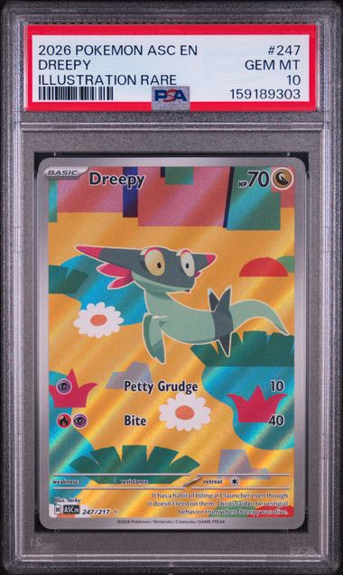 2026 POKEMON ASC EN-ASCENDED HEROES #247 DREEPY ILLUSTRATION RARE PSA 10 SC1