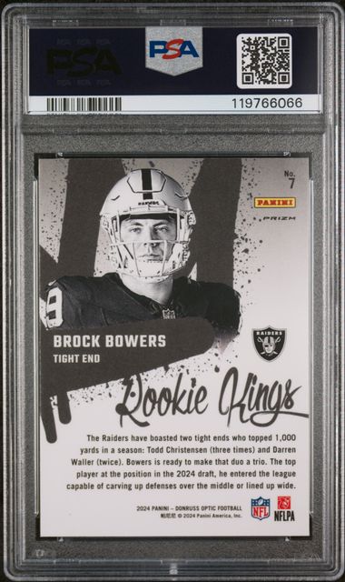 2024 PANINI DONRUSS OPTIC ROOKIE KINGS #7 BROCK BOWERS PSA 9 SC1
