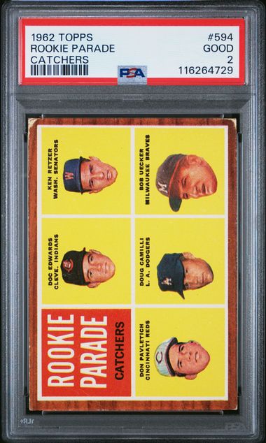 1962 Topps Baseball Rookie Parade Catchers #594 PSA 2