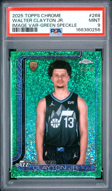 2025 TOPPS CHROME #268 WALTER CLAYTON JR. IMAGE VAR-GREEN SPECKLE PSA 9 JR9272-35