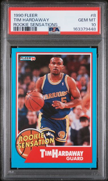 1990 FLEER ROOKIE SENSATIONS #8 TIM HARDAWAY ROOKIE SENSATIONS PSA 10