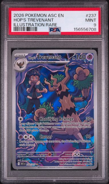 2026 POKEMON ASC EN-ASCENDED HEROES #237 HOP'S TREVENANT ILLUSTRATION RARE PSA 9 SC1