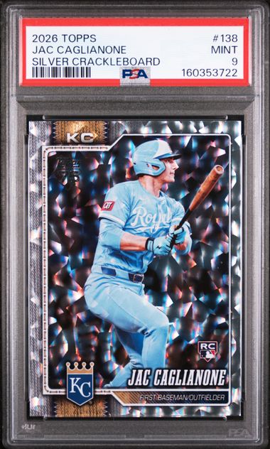2026 TOPPS #138 JAC CAGLIANONE SILVER CRACKLEBOARD PSA 9 SC4