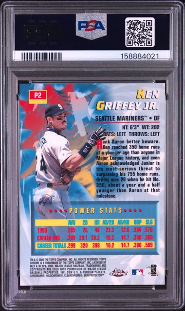 2000 TOPPS CHROME POWER PLAYERS #P2 KEN GRIFFEY JR. POWER PLAYERS PSA 9 SC4