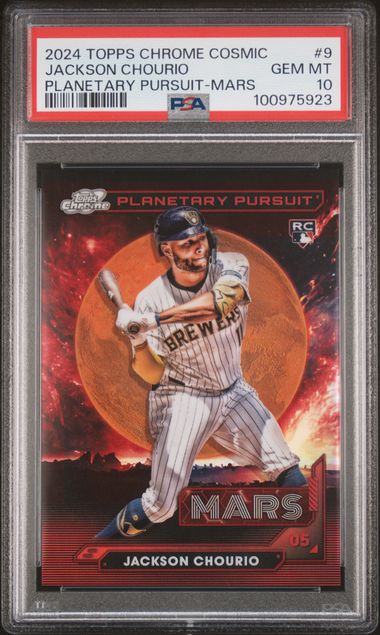 2024 TOPPS COSMIC CHROME PLANETARY PURSUIT #9 JACKSON CHOURIO PLANETARY PURSUIT-MARS PSA 10 SC4
