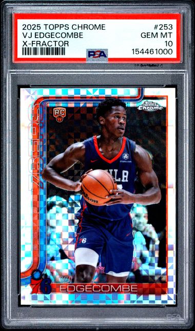 2025 TOPPS CHROME #253 VJ EDGECOMBE X-FRACTOR PSA 10 SC5