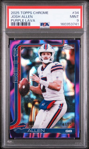 2025 TOPPS CHROME #34 JOSH ALLEN PURPLE LAVA PSA 9 SC1