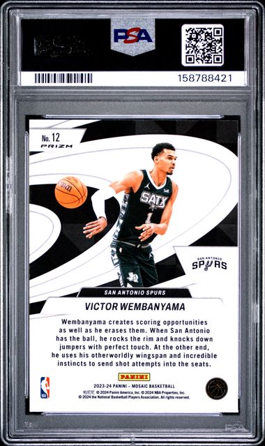 2023 PANINI MOSAIC GIVE AND GO #12 VICTOR WEMBANYAMA GIVE AND GO-MOSAIC PSA 10 SC5