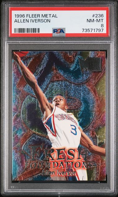 1996 METAL #236 ALLEN IVERSON PSA 8 SC5