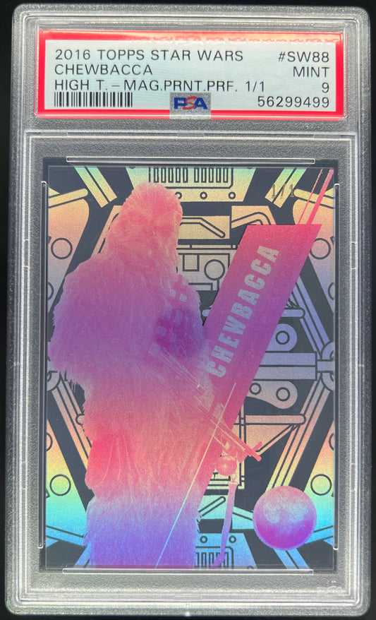 2016 Topps Star Wars Chewbacca High Tek Magenta Printing Proof 1/1 #SW88 PSA 9