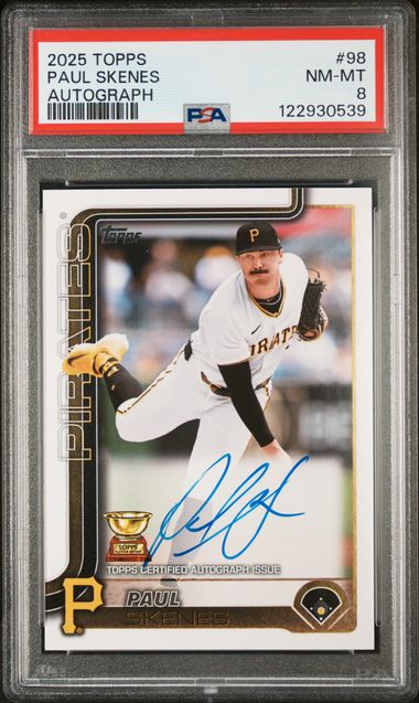 2025 TOPPS #98 PAUL SKENES AUTOGRAPH PSA 8 SC4