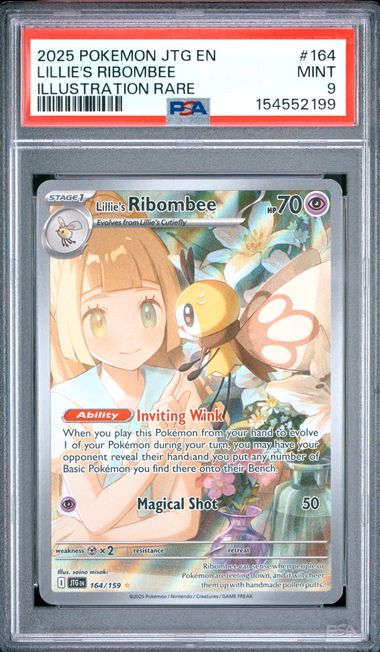 2025 POKEMON JTG EN-JOURNEY TOGETHER #164 LILLIE'S RIBOMBEE ILLUSTRATION RARE PSA 9 SC1