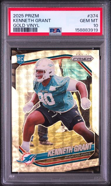 2025 PANINI PRIZM #374 KENNETH GRANT GOLD VINYL PSA 10