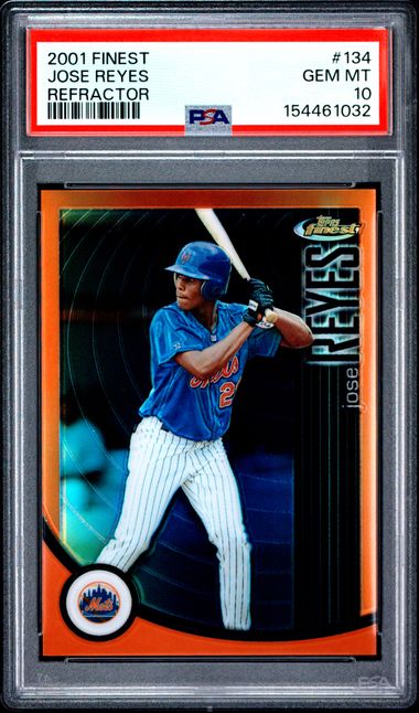 2001 FINEST #134 JOSE REYES REFRACTOR PSA 10 SC4