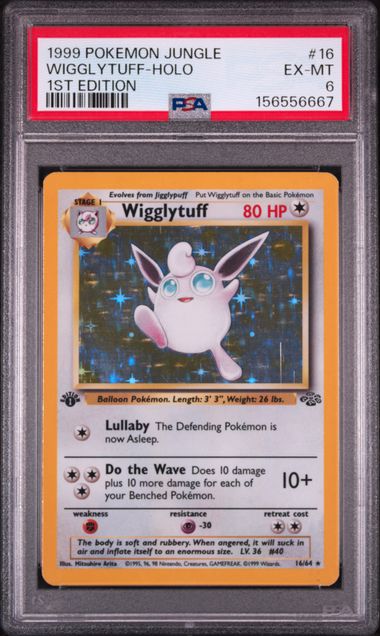 1999 POKEMON JUNGLE #16 WIGGLYTUFF-HOLO 1ST EDITION PSA 6. SC1
