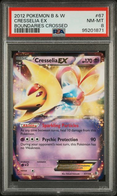 2012 POKEMON BLACK & WHITE BOUNDARIES CROSSED #67 CRESSELIA EX BOUNDARIES CROSSED PSA 8 SC1