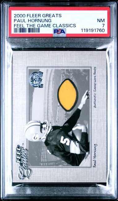 2000 FLEER GREATS OF THE GAME FEEL THE GAME CLASSICS PAUL HORNUNG FEEL THE GAME CLASSICS PSA 7